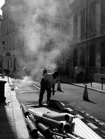 ez a Rue de Jouy, amit valaha megfestettem, persze rég beépítették már azt a gyönyörű faltámasztó faszerkezetet...